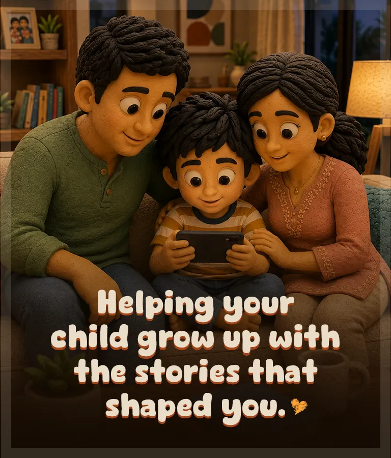 Helping your child grow up with the stories that shaped you — Indian culture and faith, made simple.